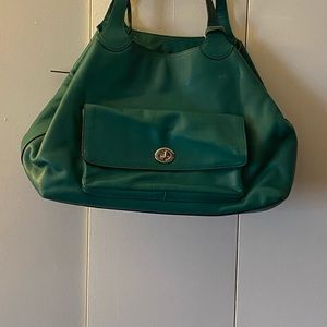 Coach large green tote.